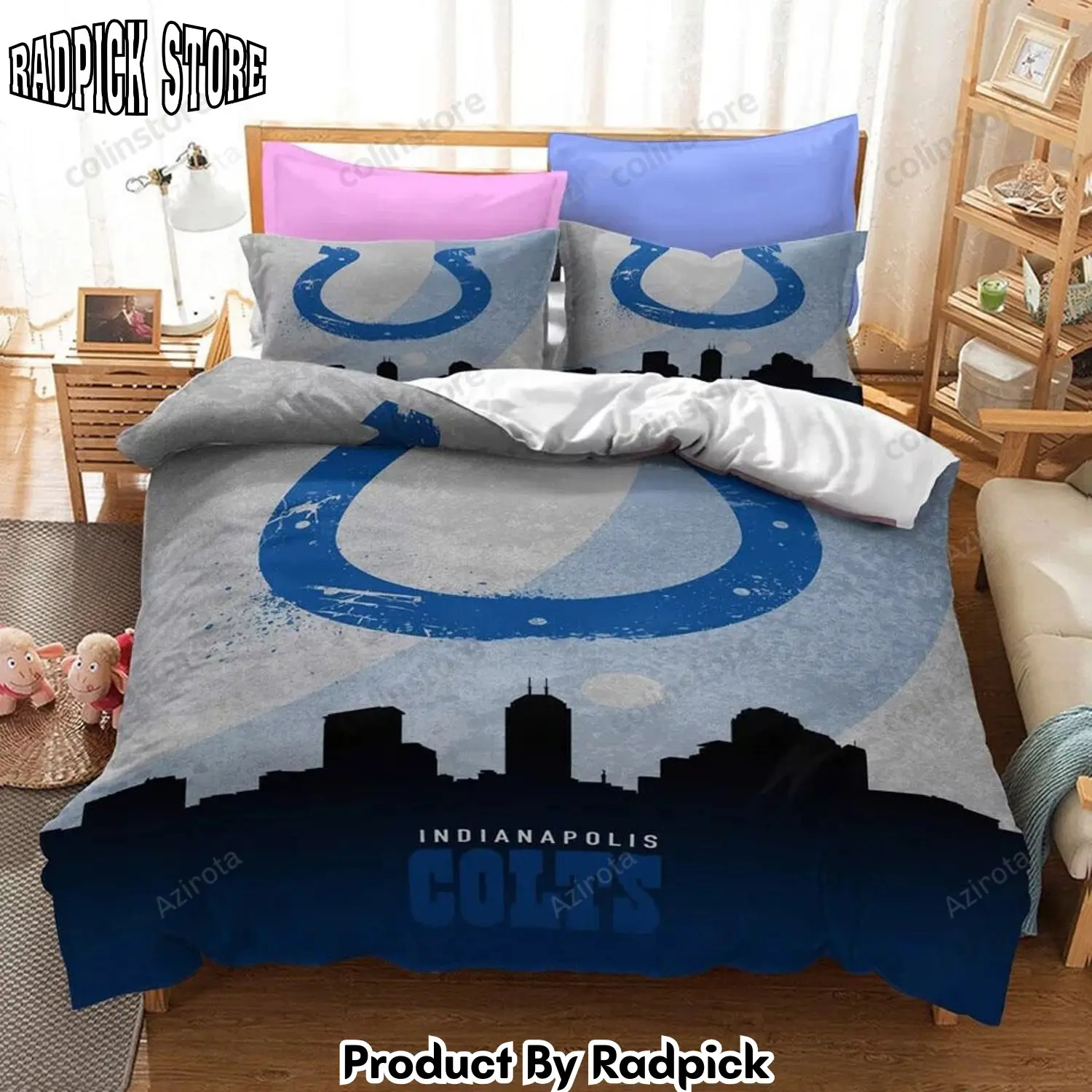 Radpick afc indianapolis colts 5 duvet cover quilt cover pillowcase bedding set bed linen home bedroom decor rp3278887
